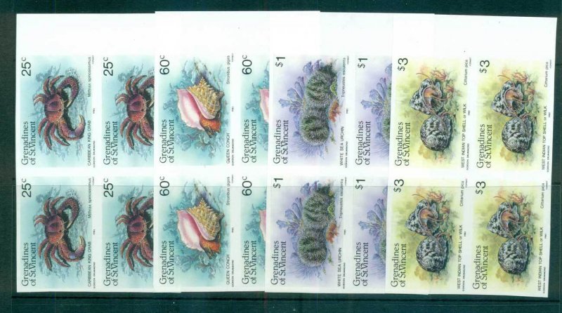 St Vincent Grenadines 1985 Marine Life IMPERF Blk 4 MUH lot68565