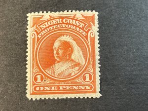 NIGER COAST PROTECTORATE # 44-MINT/HINGED----VERMILLION----1894