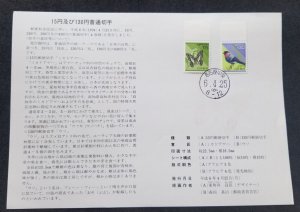 *FREE SHIP Japan Nature 1994 Butterfly Insect Bird Fauna (FDC) *card