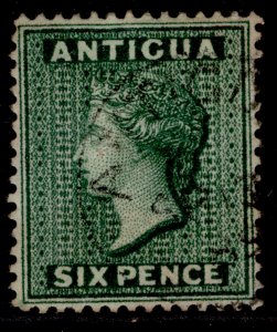 ANTIGUA QV SG29, 6d deep green, VFU. Cat £130. CDS