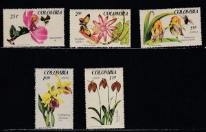 Colombia # 768-769, C489-491, Orchids, Mint NH. i/2 Cat.