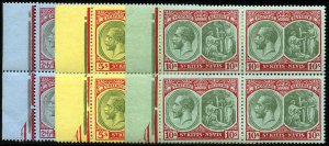 St. Kitts-Nevis #33-35 (SG 33-35) Cat£88 (for hinged singles), 1920 2sh6p-10...