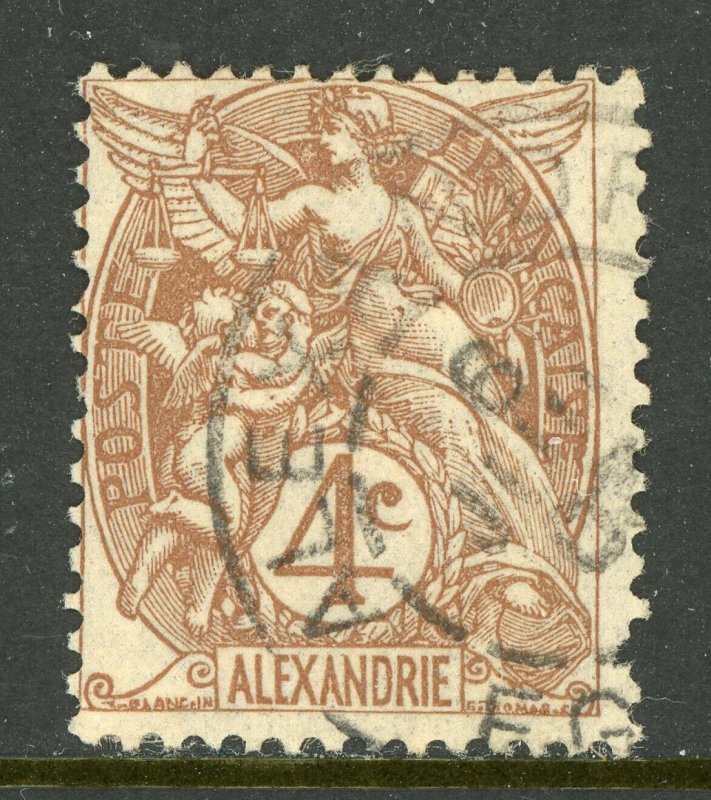 Egypt - Alexandria 1902 French Colony 4¢ Scott #19 VFU Z236