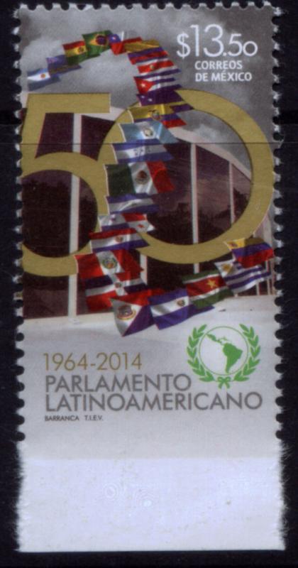 MEXICO 2918VAR, 50th Anniversary Latin American Parliament. IMPERF AT B MNH F-VF