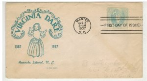 1937 VIRGINIA DARE MANTEO NORTH CAROLINA 796-40 H DEAN AUBRY ARTIST