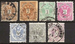 Austria #41 thru 46 + Imperf 41