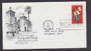 1271 St Augustine Florida Artmaster FDC with typewritten address