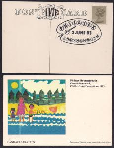 GB QE2 1983 postcard pmk bournemouth 16p stamp ( T439 )