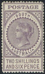 SOUTH AUSTRALIA 1906 QV THICK POSTAGE 2/6 WMK CROWN/A PERF 12.5