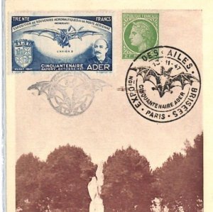 FRANCE AVIATION 1947 *Clement Ader* MAXI-CARD Monument BATS Special CDS RF40