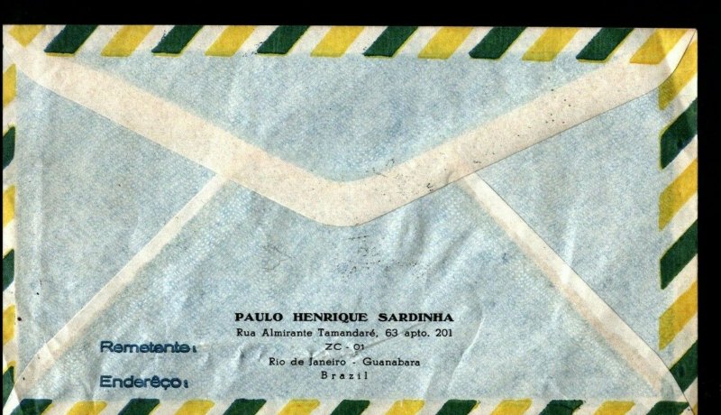 South America1930 - 1960's 4 Airmail Covers Peru Bolivia Brazil 