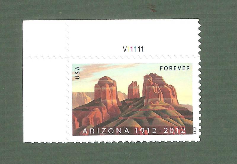 4627 Arizona Statehood US Single W/Plate Number Mint/nh (free shipping offer)