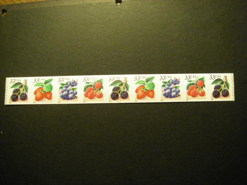 Scott 3302-5 or 3305a, 33c Berries, PNC9 #B2221, MNH Beauty