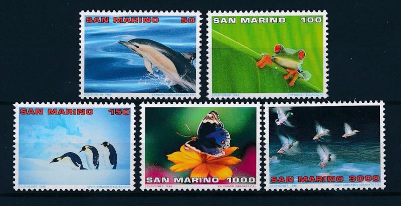 [49942] San Marino 1996 Animals Dolphin Frog Butterfly Birds MNH