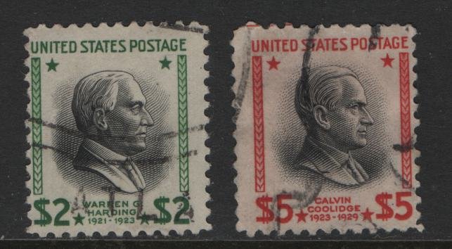 US  833-834 USED PREXIES HIGH VALUES 1938