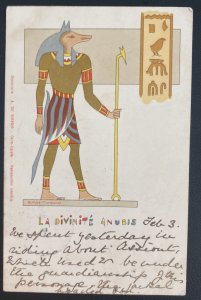 1906 Edfou Egypt Picture Postcard Cover To England Anubis Divinity