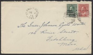 1915 St Pauls Station (Perth) Ont Split Ring on Cover to USA