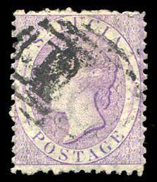 St. Lucia #9 (SG 13a) Cat£32, 1864 6p violet, used