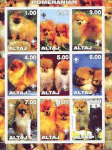 Altaj Republic 2000 Dogs (Pomeranian) perf sheetlet conta...