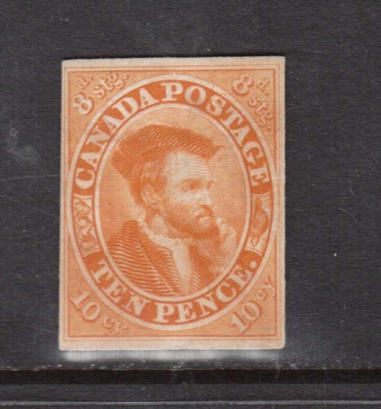 Canada #7TCiii VF Plate Proof In Orange Yellow India On Card