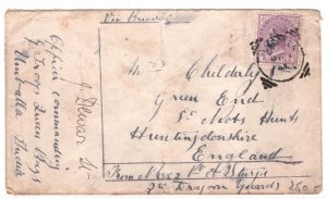 INDIA QV MILITARY Cover Umballa SOLDIER'S LETTER Dragoon Guards 1887 Hunts MA624