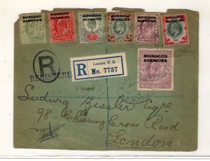 TANGIER on MORROCCO REGISTERED 28-5-07 WITH 21/2 SHILLINGS STAMPS