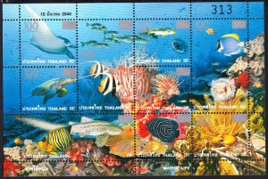 Thailand 2010 Marine Life Fish Turtles Overprint x 100Bat Mi.2905 -13 Sheet MNH