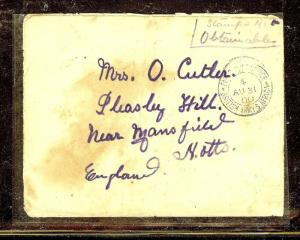SOUTH AFRICA (P1110B) 1900 BOER WAR  STAMPLESS COVER TO ENGLAND