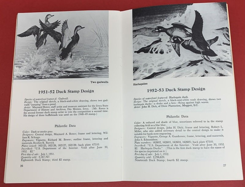 Duck Stamp Data, U.S. Department of the Interior Fish and Wildlife Service, book 