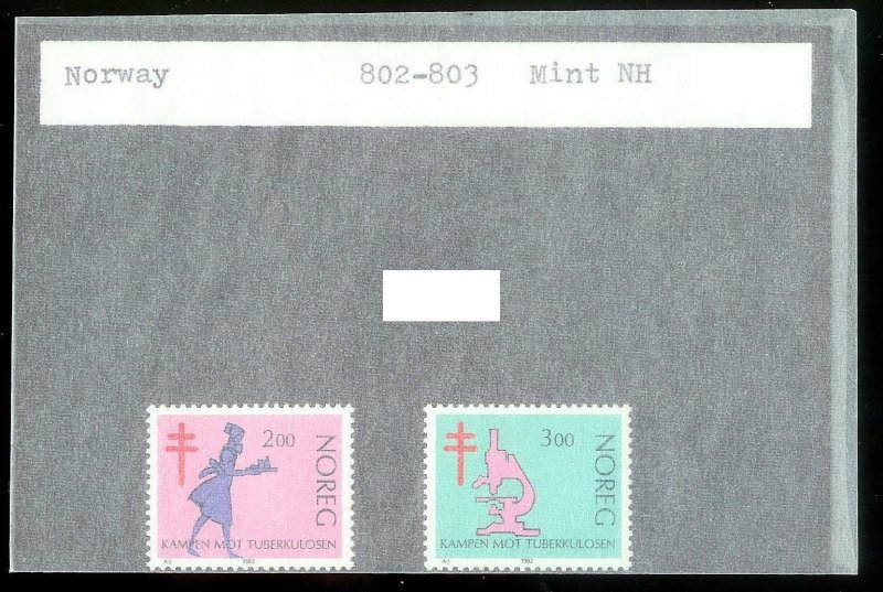 NORWAY Sc#802-803 MINT NEVER HINGED Complete Set