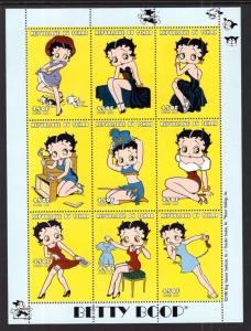 Chad 815 Betty Boop Souvenir Sheet MNH VF