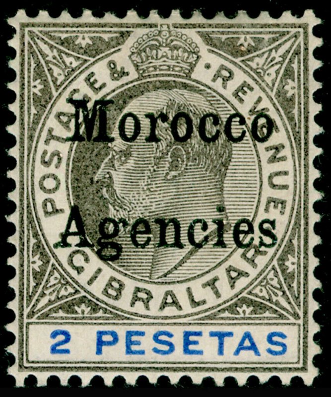 MOROCCO AGENCIES SG23, 2p black & blue, M MINT. Cat £50.