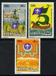 Lebanon 1983 75th Anniversary of Scouting set of 3, SG 12...