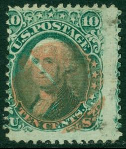 EDW1949SELL : USA 1868 Sc #89 Used Full perfs with Red cancel PSAG Cert Cat $425