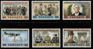 British Commonwealth - Vanuatu #530a-f Charles DE Gaulle Set MNH