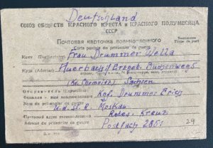 1947 Russia URSS Prisoner Of War Postcard Cover To Chemnitz Germany Drummer