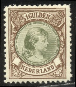 NETHERLANDS #52 Mint VF - 1896 1g Brown & Olive Green