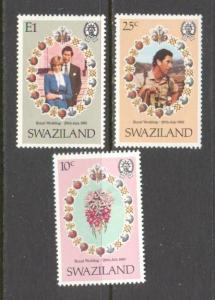 SWAZILAND Sc# 382 - 384 MNH FVF Set of 3 Royal Wedding