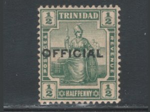 Trinidad 1910 Britannia Official Overprint 1/2p Scott # O10 U