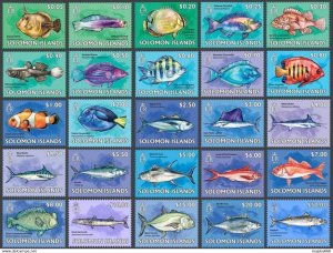 2013 Solomon Islands Fishes Marine Life Fauna #2107-2131 Big Set ** Ls830