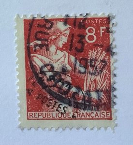 France 1954  Scott  708 Precancel used - 8fr, Farm woman