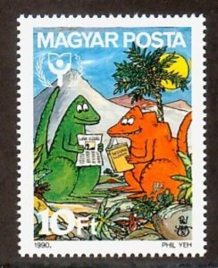 HUNGARY Sc 3269 NH issue of 1990 - BOOKS - DINOSAURS