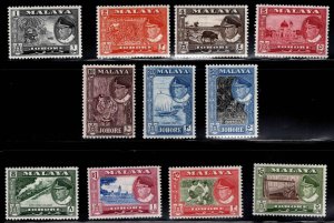 Malaya Jahore Scott 158-168 MH* complete stamp set