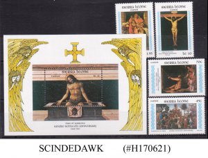 SIERRA LEONE - 1985 EASTER / PAINTINGS / MAN OF SORROWS 1 MIN/SHT & 4V MNH