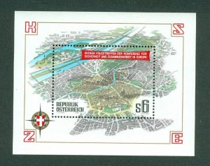 Austria. 1986 Souvenir Sheet. MNH. Map. Eur. Conference for Security. Sc# 1372