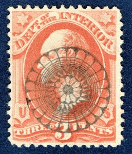 [sto096] 1879 Scott#O98 3¢ vermilion Superb Fancy cancel