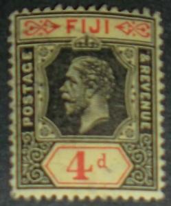 Fiji Scott #85 1914 GEORGE V 4P BLACK & RED ON YELLOW Free US Shipping