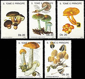 Saint Thomas and Prince 938-942, MNH, Mushrooms