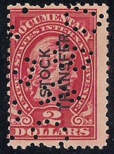 RD13 2 Dollars 1917-33 Series Stock Transfer Stamp used F