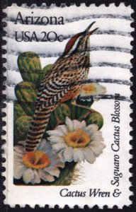 SC#1955 20¢ State Birds & Flowers: Arizona; Perf 10½ x 11¼ (1982) Used